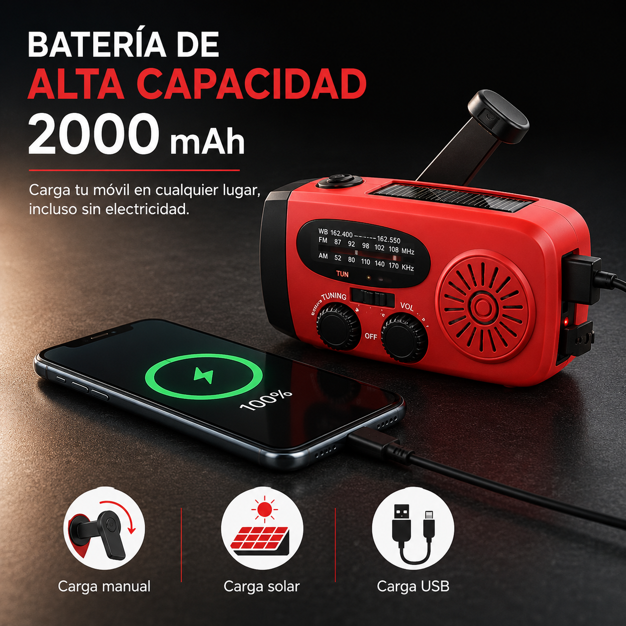 Radio de Emergencia Solar Portátil™