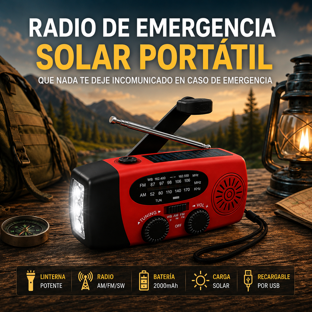 Radio de Emergencia Solar Portátil™