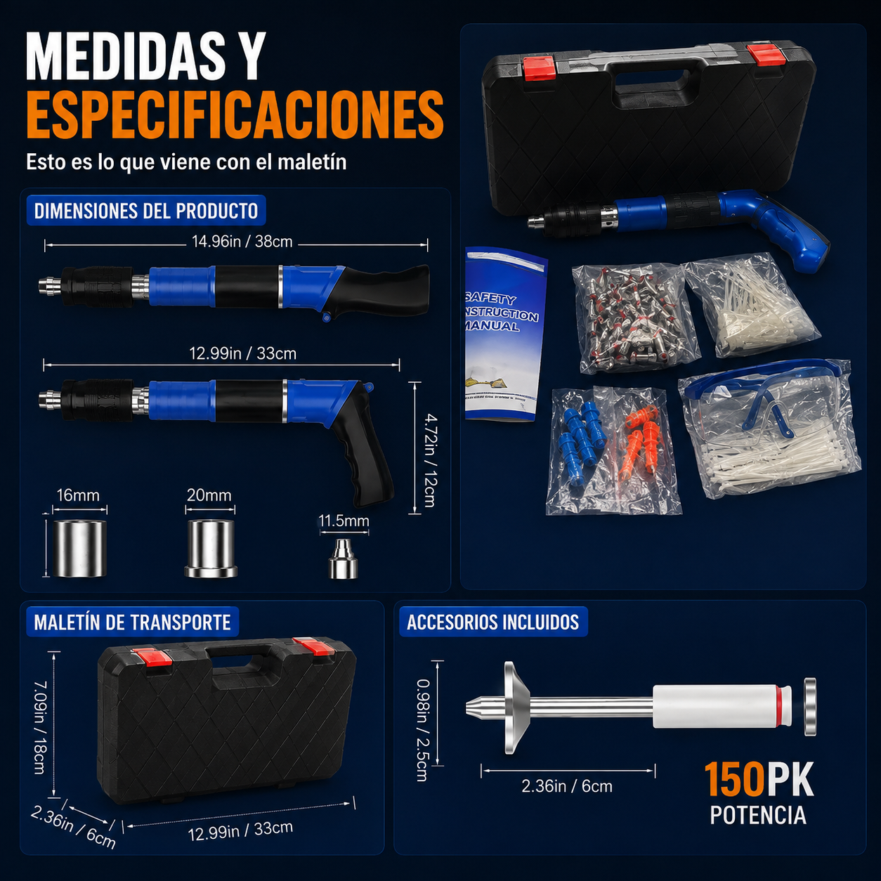 Kit Pistola de Clavos Portátil