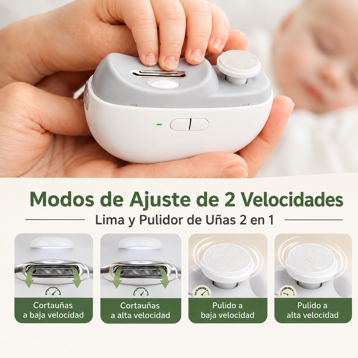 Cortaúñas y Pulidor Eléctrico 3 en 1™